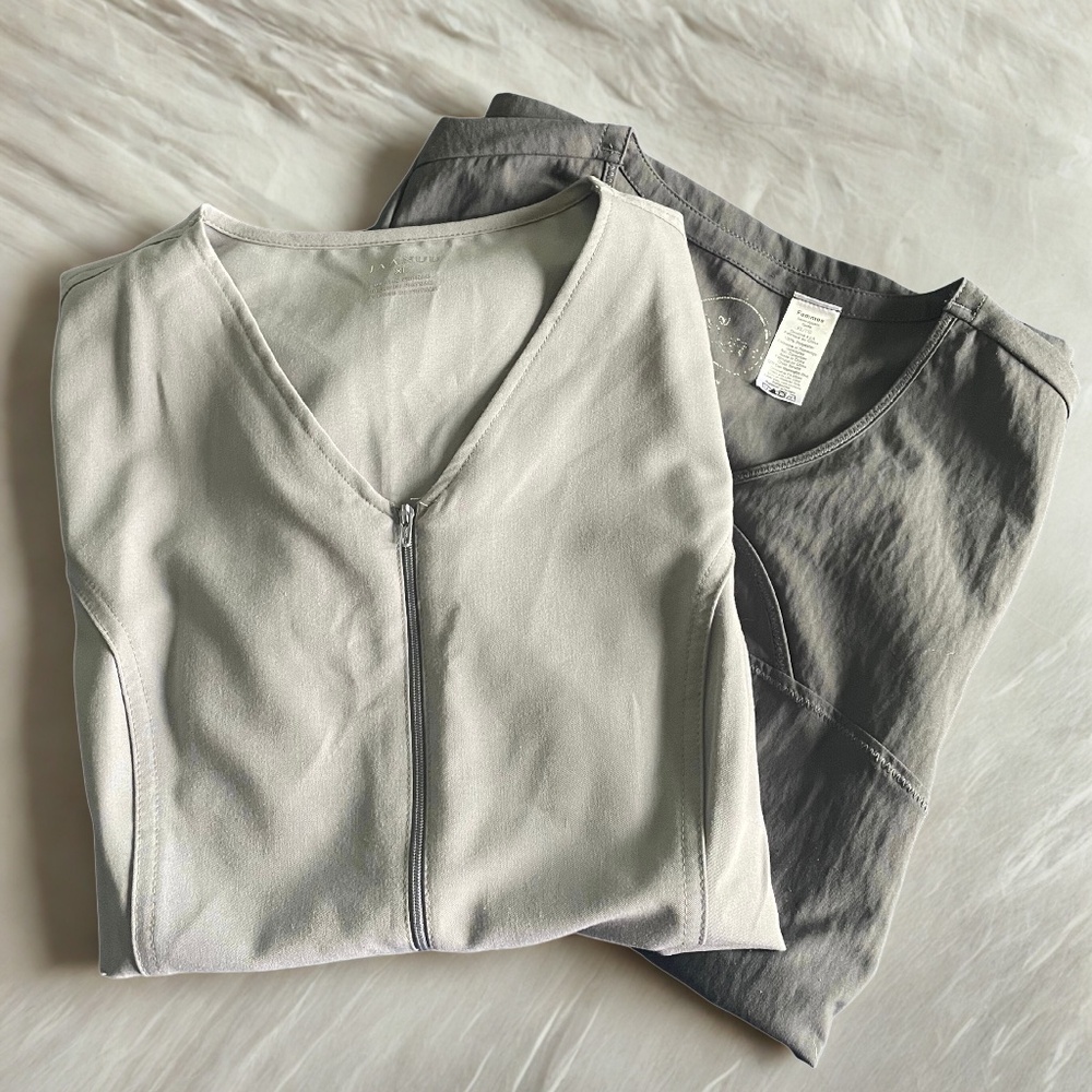 2 Grey Scrub Tops